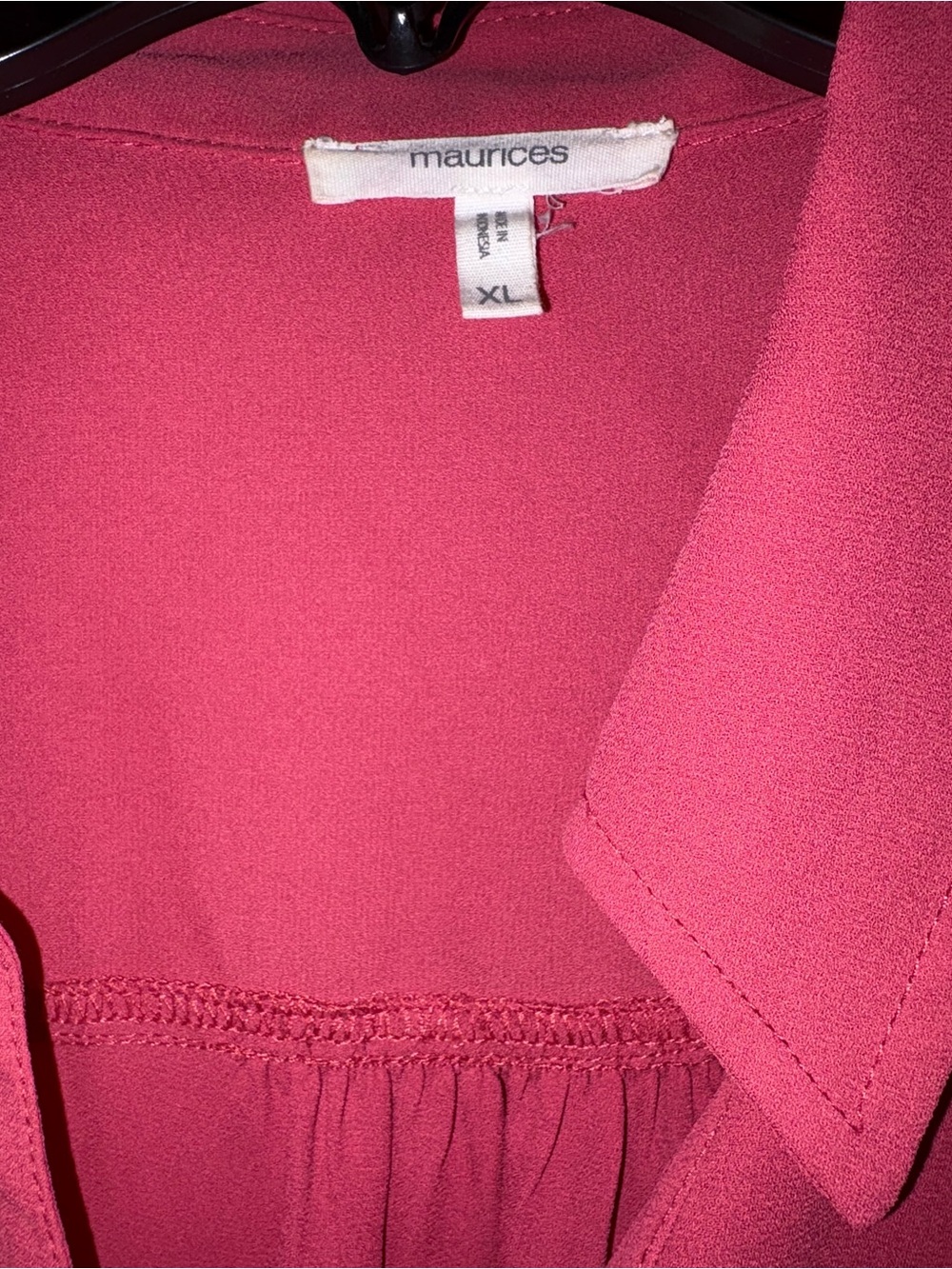Maurices Raspberry Button-Front Women's Shirt - Picture 3 of 4